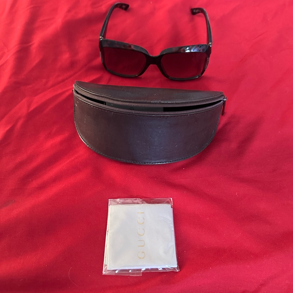 Gucci 2598 Brown Tortoise GG Logo Sunglasses size 57/17/30 - Picture 3 of 9